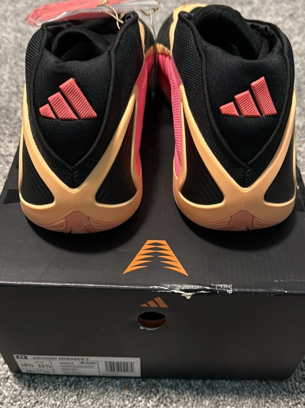 Adidas Anthony Edwards 2 Orange Low Top Size 10.5 Men’s AE 2
